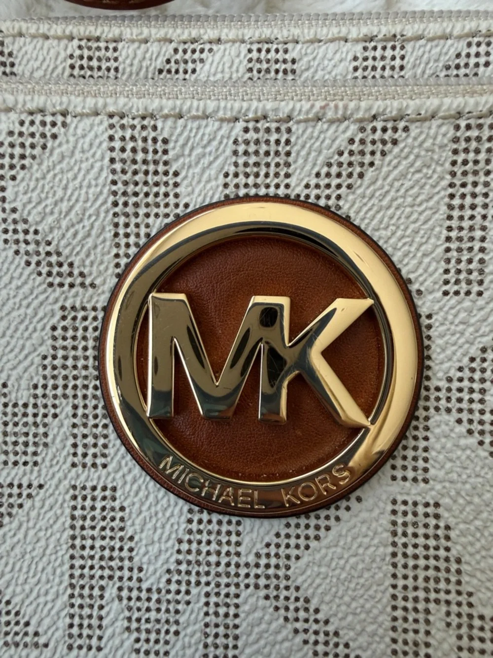 Michael Kors Fulton Crossbody with Brown Strap and Gold MK Medallion - Picture 2 of 8
